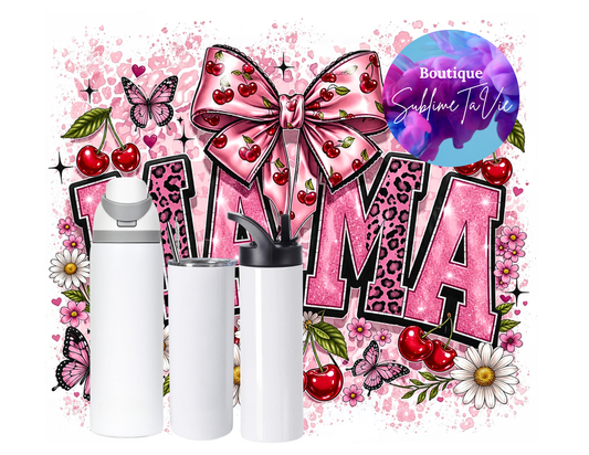 Tasse isotherme mama cerise